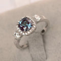 Blue Stone Halo Ring